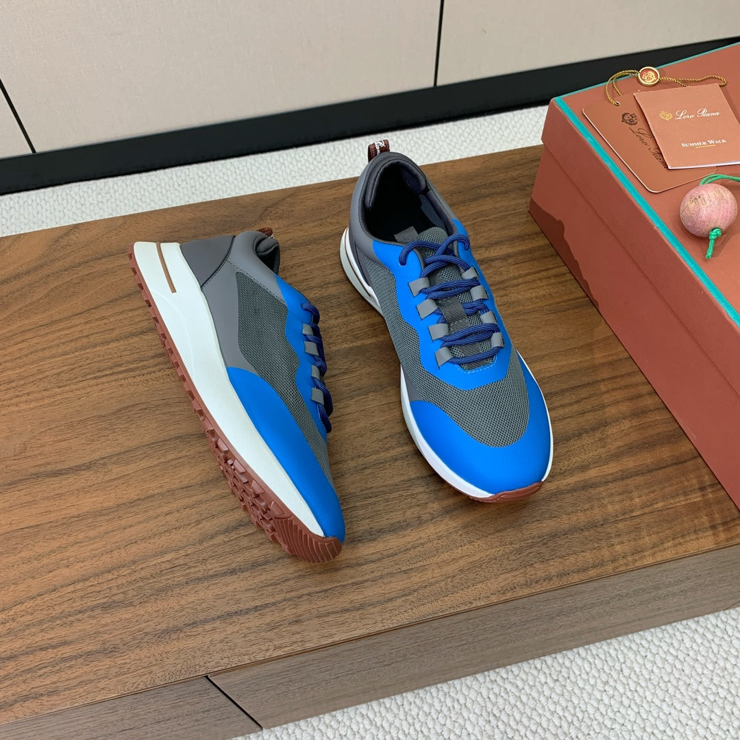 LP Week-End Walk Sneaker In Black Grey Mix Blue Mesh Fabric 984405