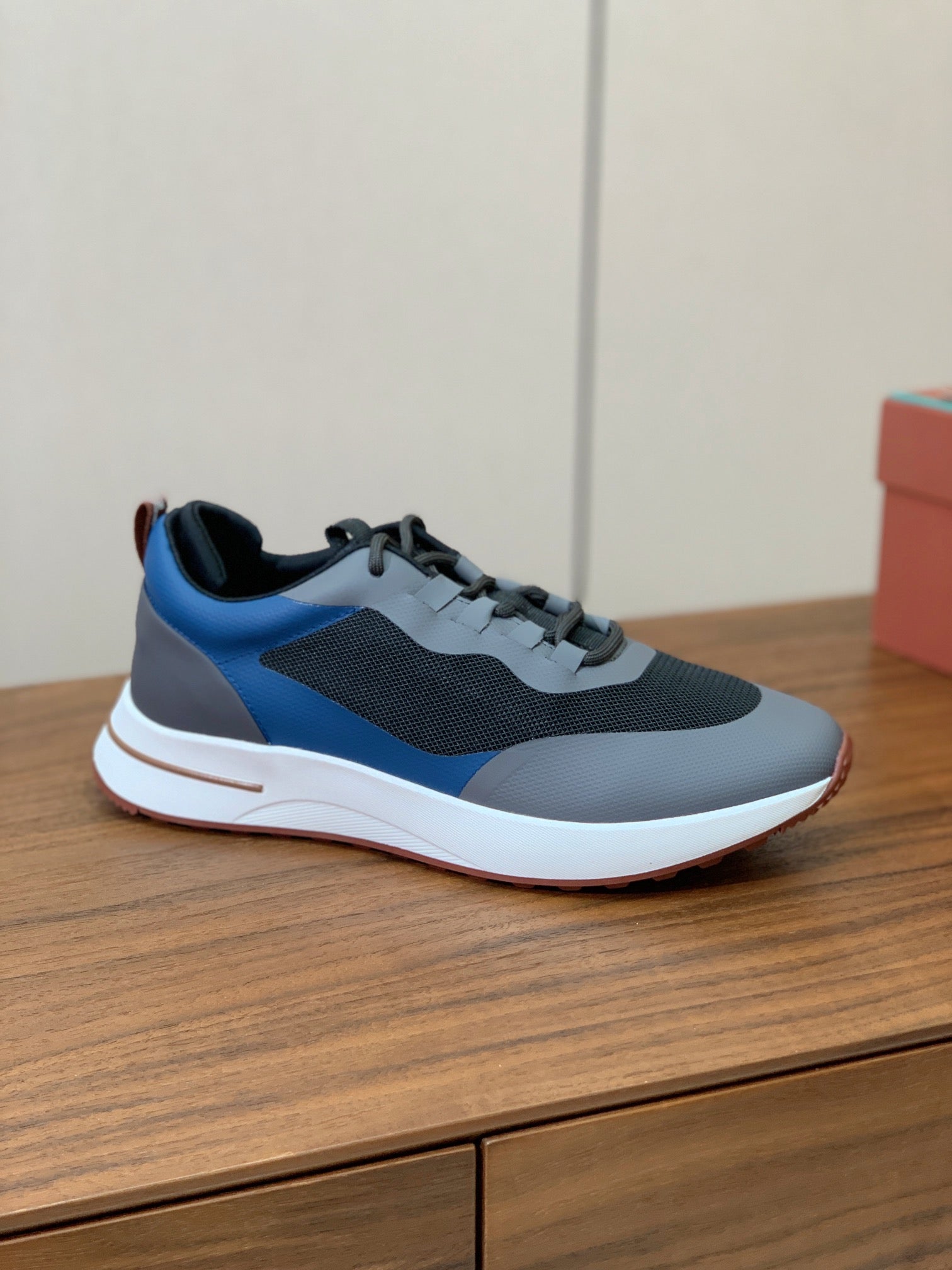 LP Week-End Walk Sneaker In Grey Black Mix Blue Mesh Fabric 984408