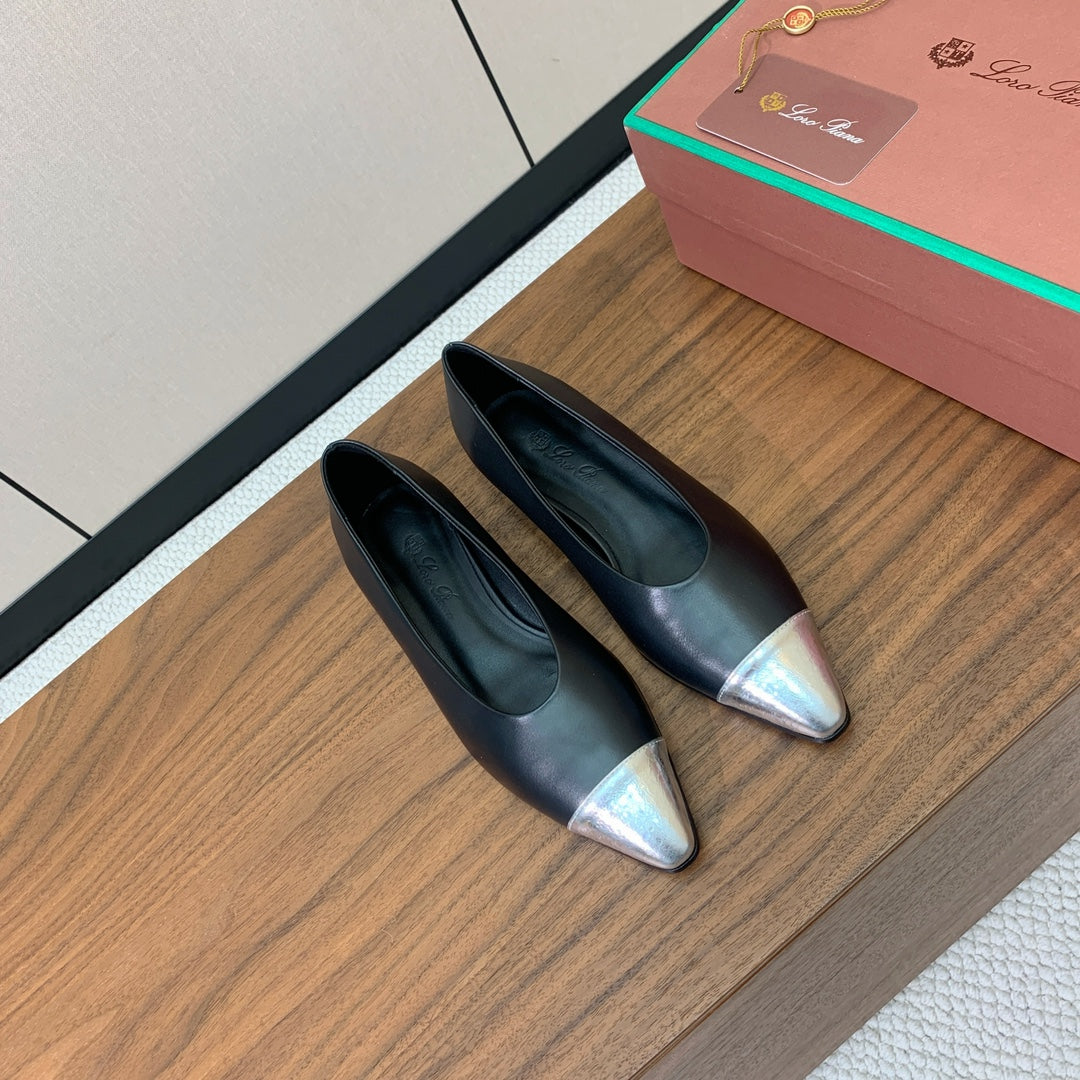 LP Rebecca Ballet Flats In Black Mix Silver Cowhide  984359