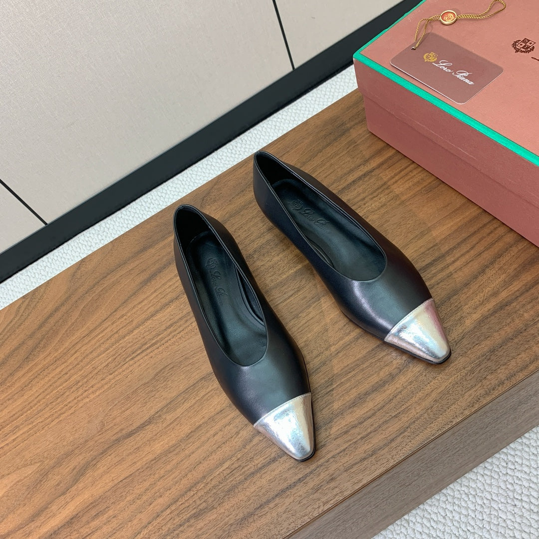 LP Rebecca Ballet Flats In Black Mix Silver Cowhide  984359