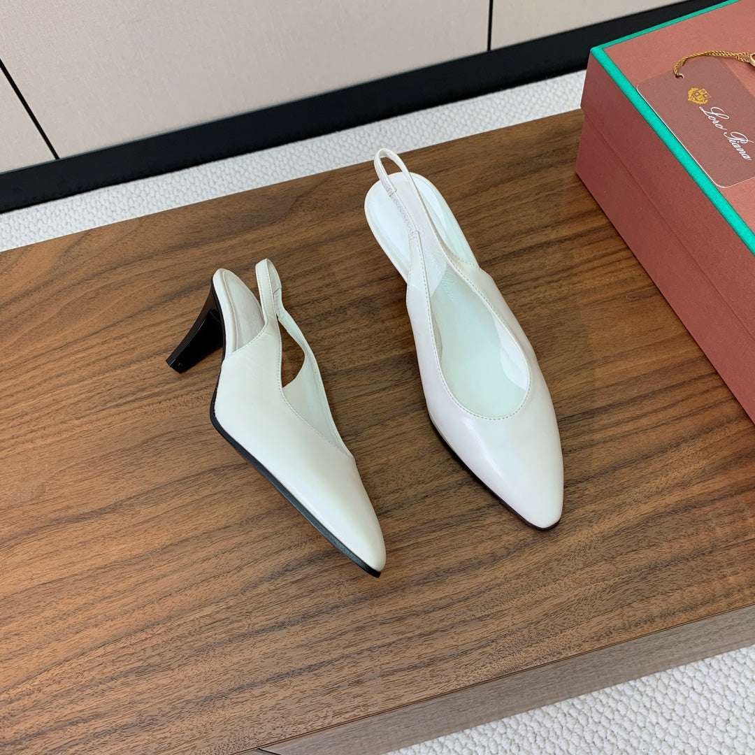 LP Rebecca Slingbacks 50mm In White Cowhide 984364