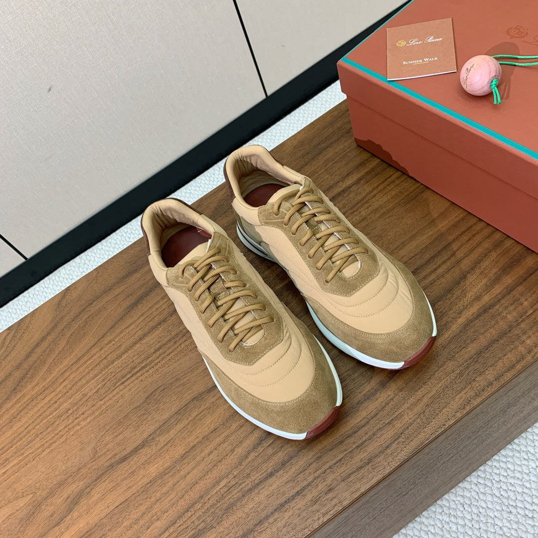 LP Week End Walk Sneaker In Dark Beige Mix Camel Denim Fabric And Sudede 984393