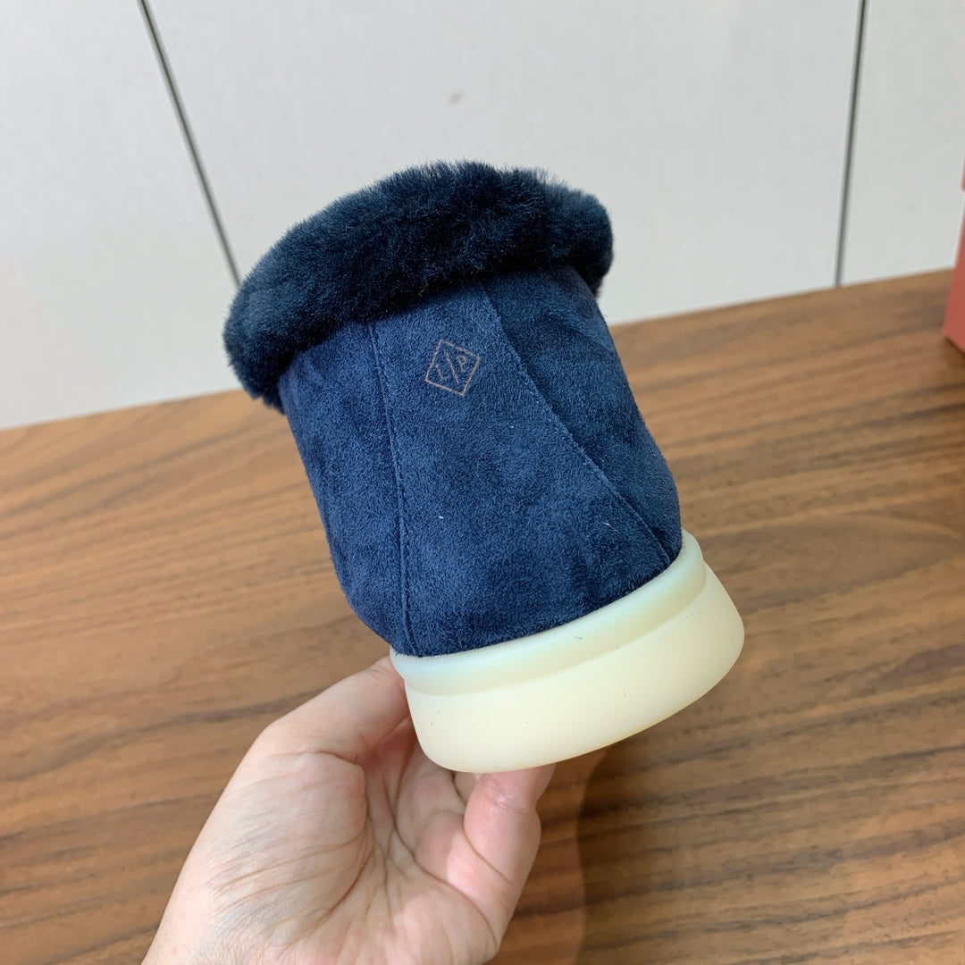 LP Open Walk Ankle Boot In Navy Blue Suede With Wool Fleece Lining  984275