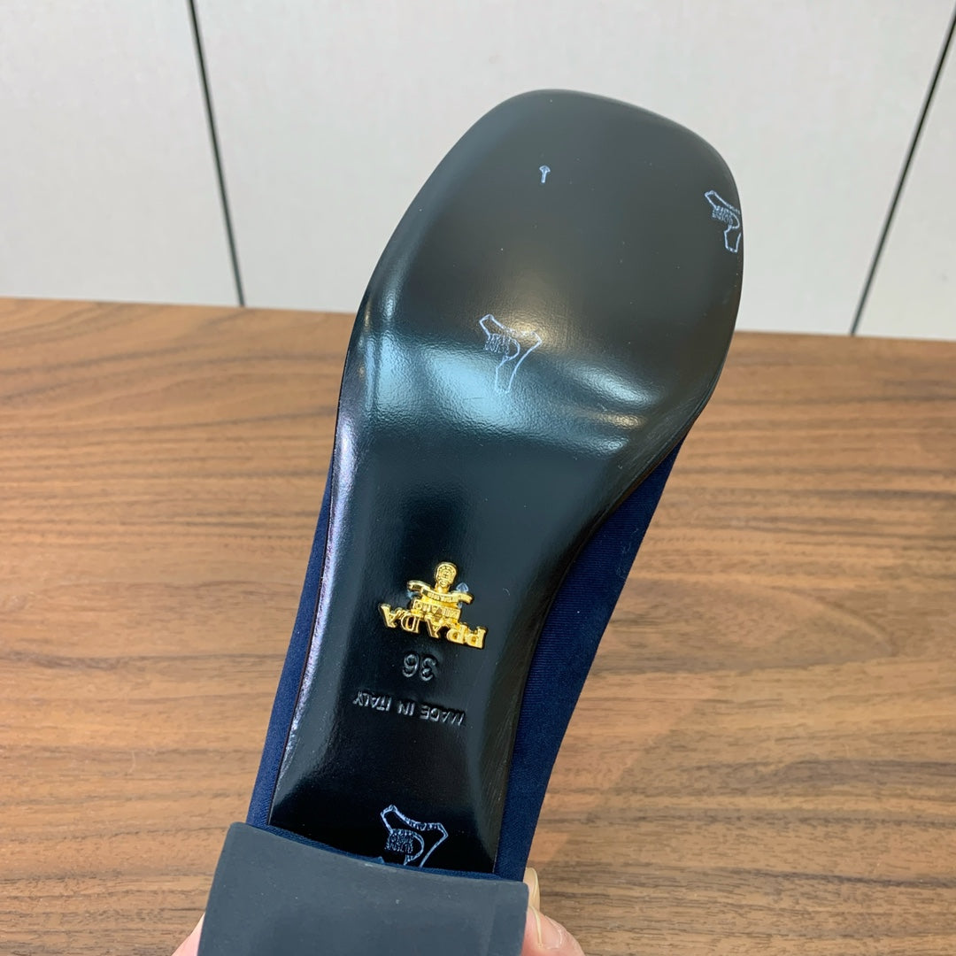 PRA 26S Chunky Heeled 40 Dark Blue Canvas 606370