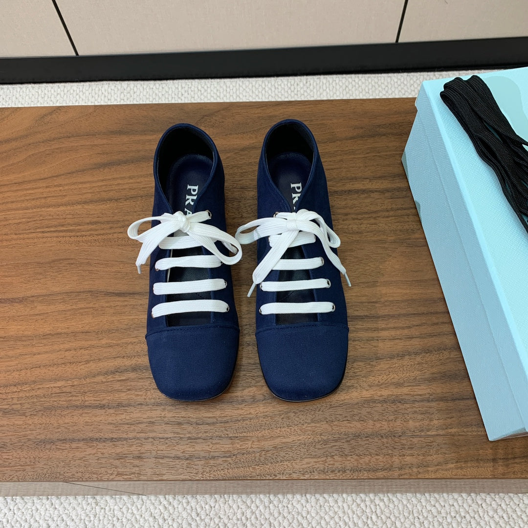 PRA 26S Chunky Heeled 40 Dark Blue Canvas 606370