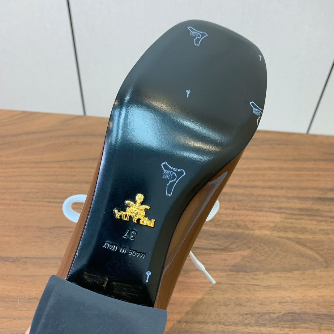 PRA 26S Chunky Heeled 40 Brown Patent Leather 606372