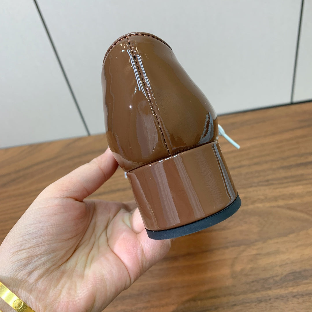 PRA 26S Chunky Heeled 40 Brown Patent Leather 606372