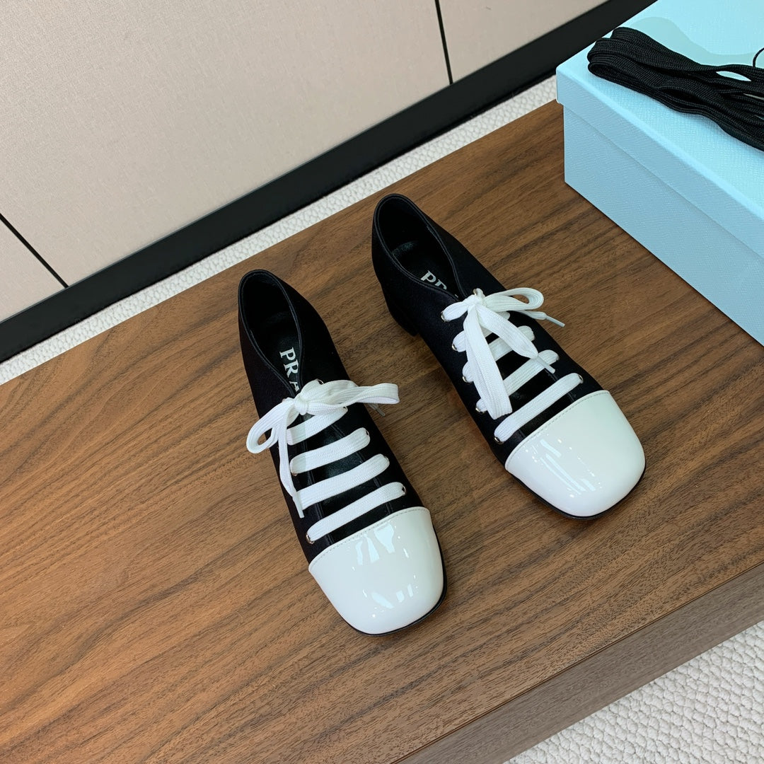 PRA 26S Chunky Heeled 40 Black White Sheepskin 606374