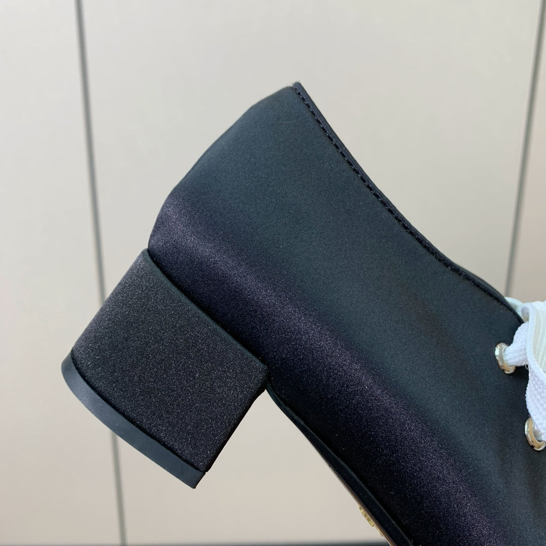 PRA 26S Chunky Heeled 40 Black White Sheepskin 606374