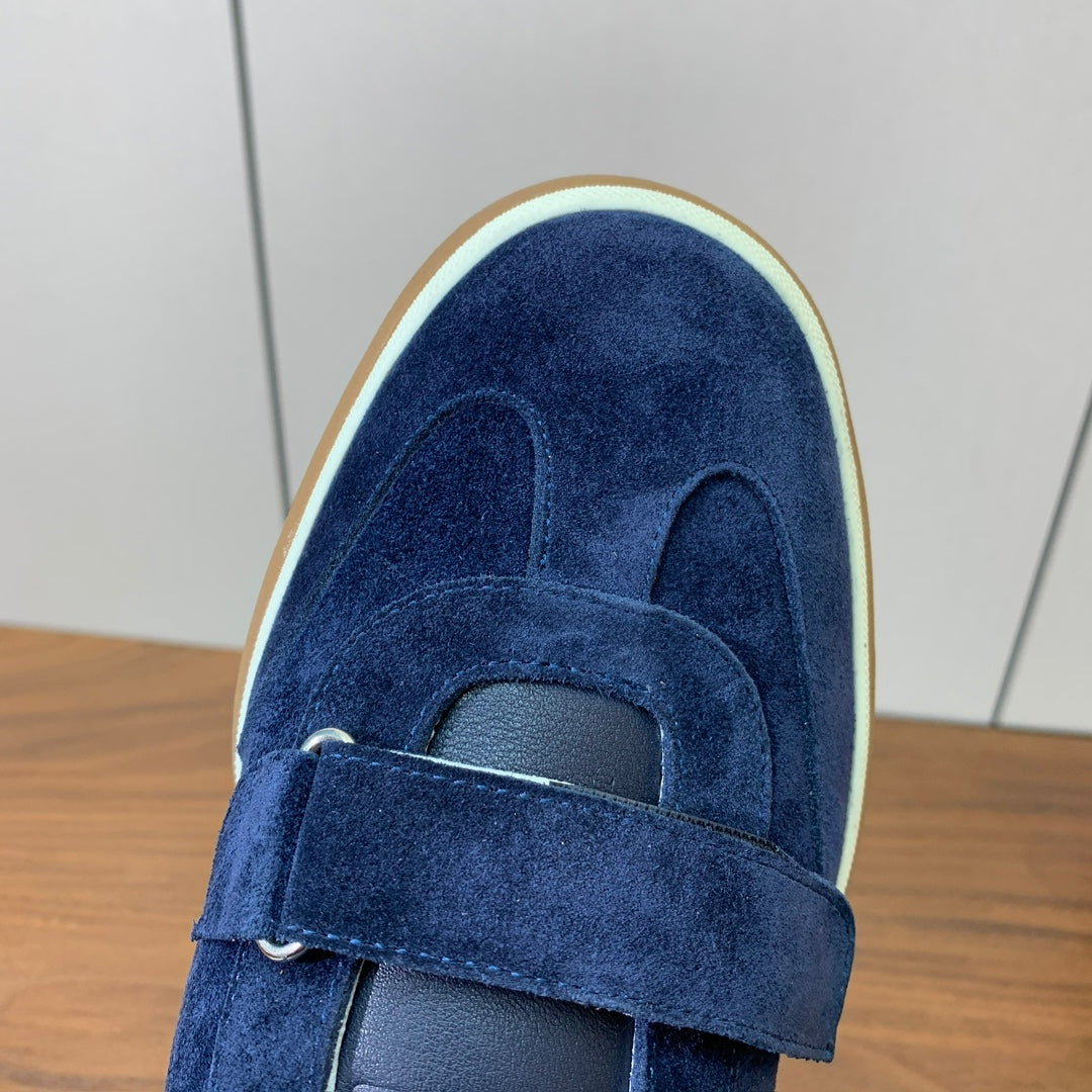 LP 26SS Velcro-strap Sneaker Blue Suede Leather 606506