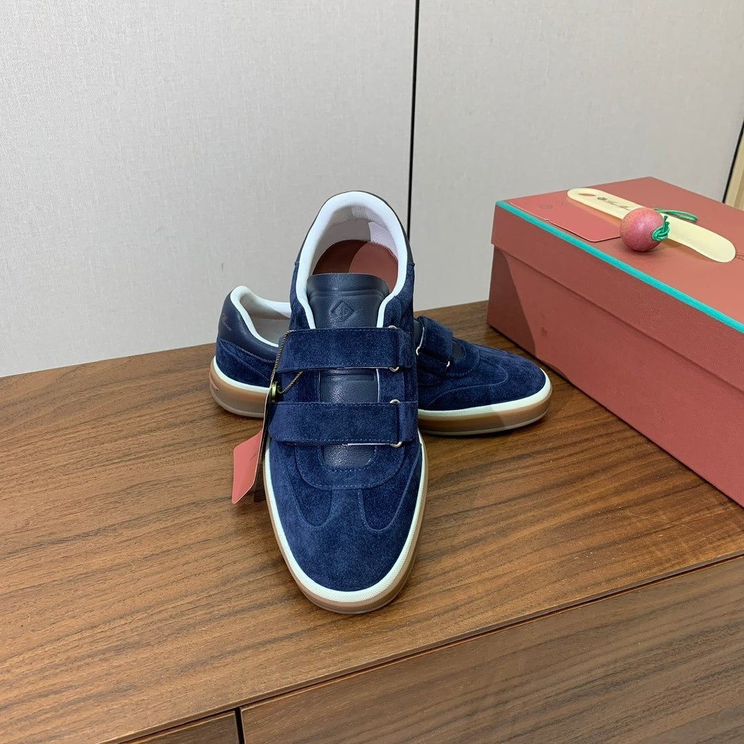 LP 26SS Velcro-strap Sneaker Blue Suede Leather 606506