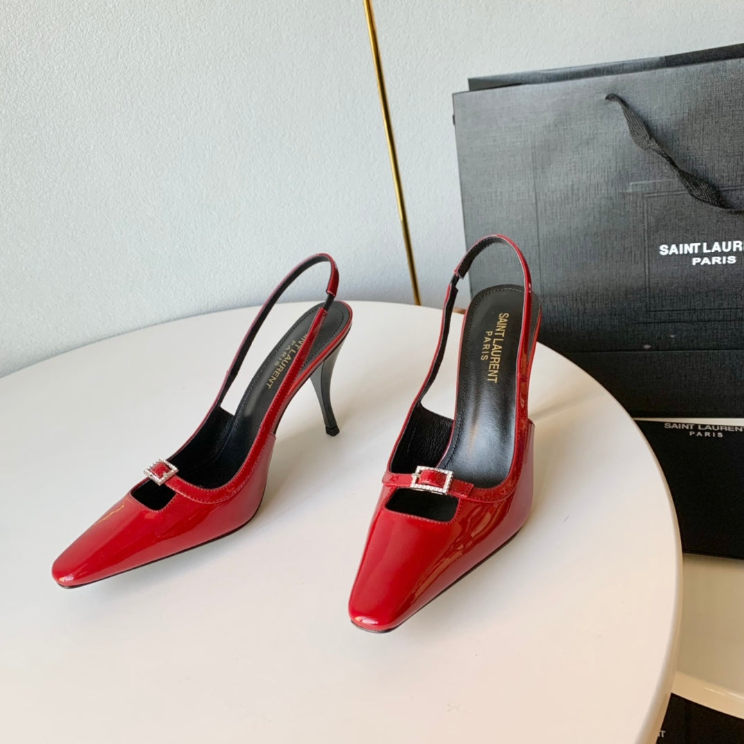 SL BLADE SLINGBACK RED POLISHED CALFSKIN