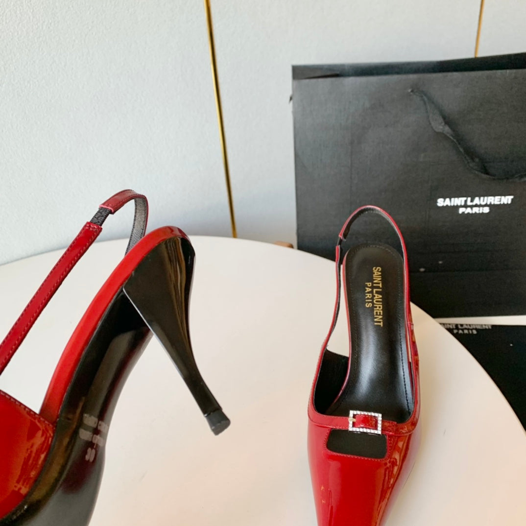 SL BLADE SLINGBACK RED POLISHED CALFSKIN