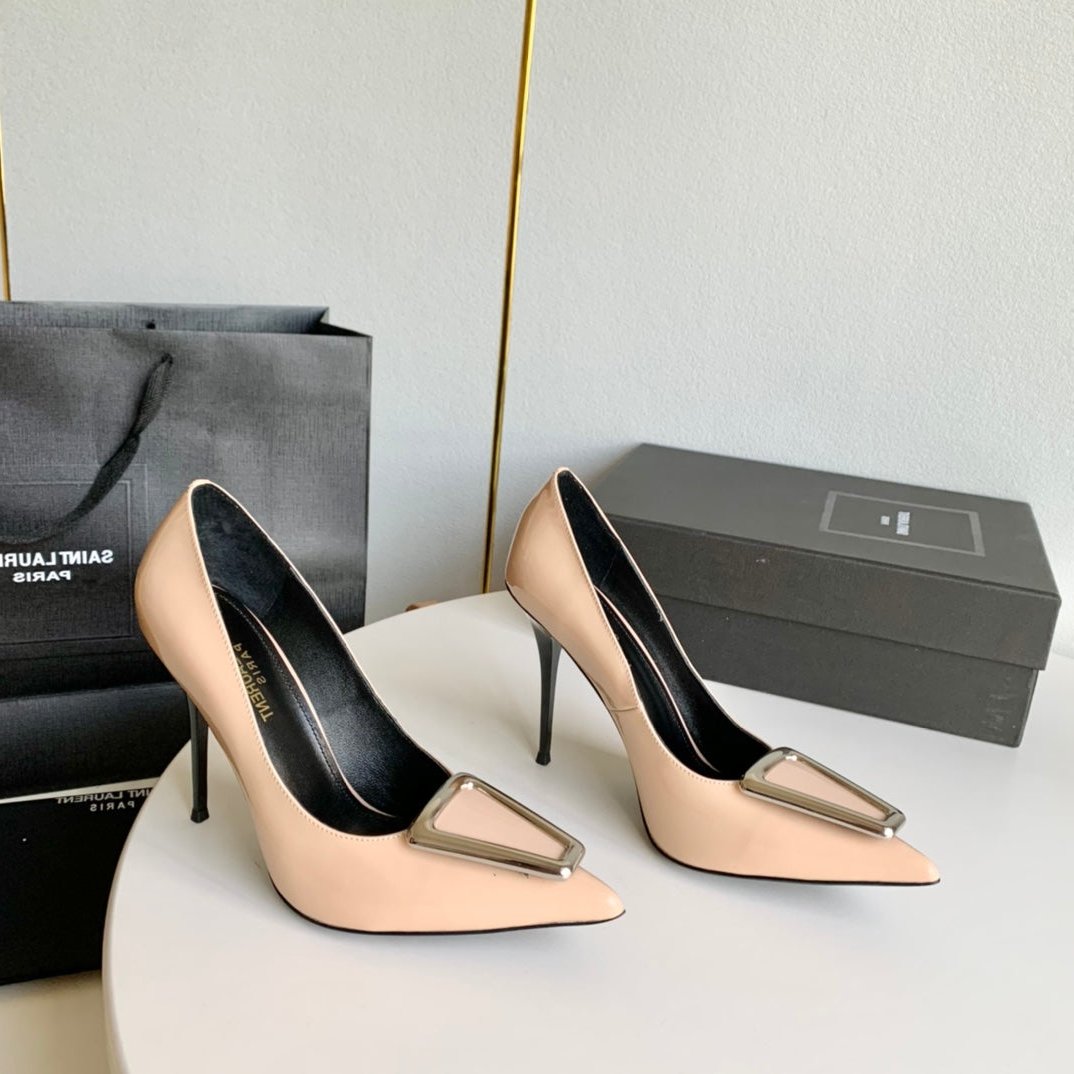 SL TRIANGLE BASIC HIGH HEELS BISQUE CALFSKIN