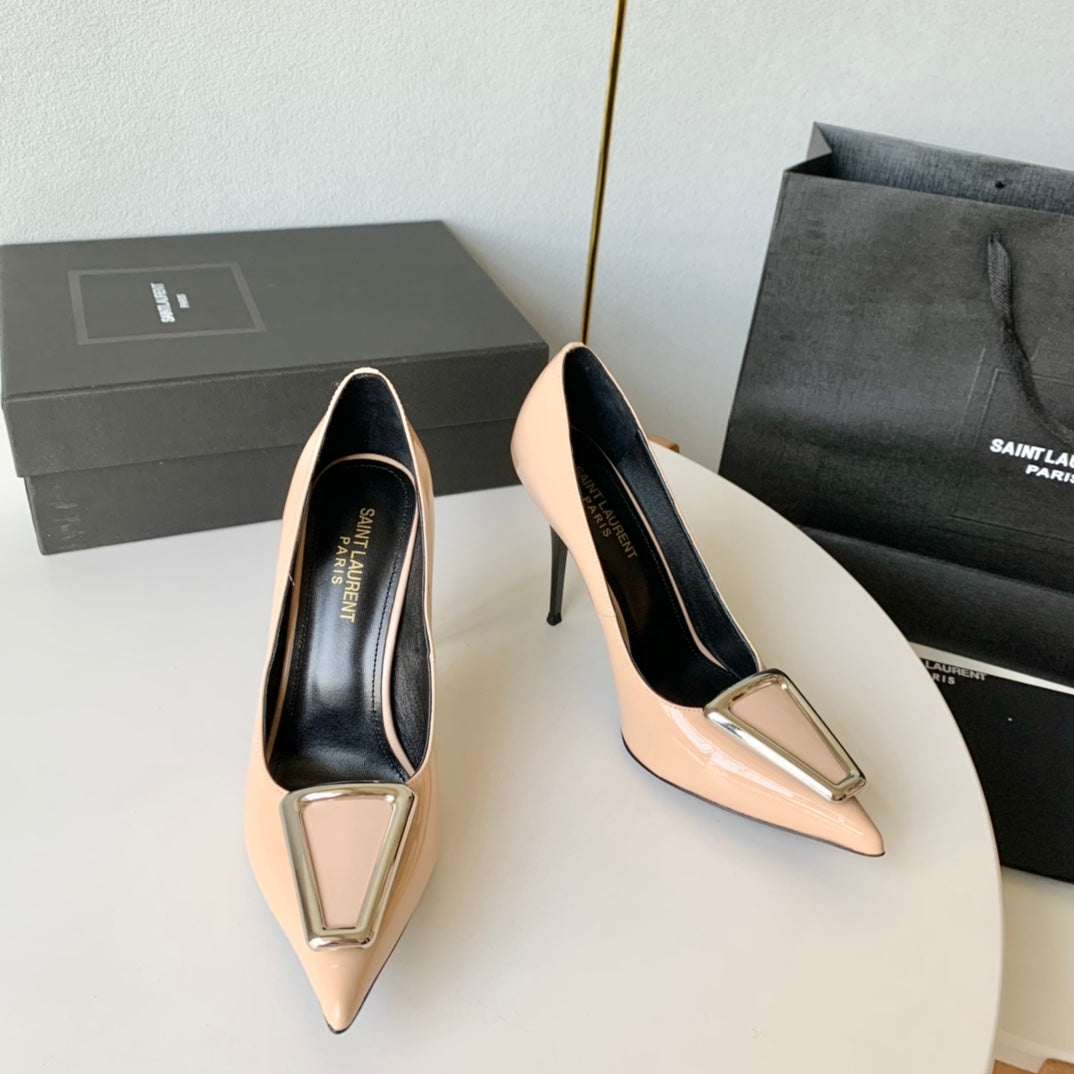 SL TRIANGLE BASIC HIGH HEELS BISQUE CALFSKIN