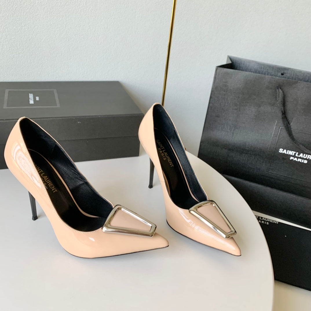 SL TRIANGLE BASIC HIGH HEELS BISQUE CALFSKIN