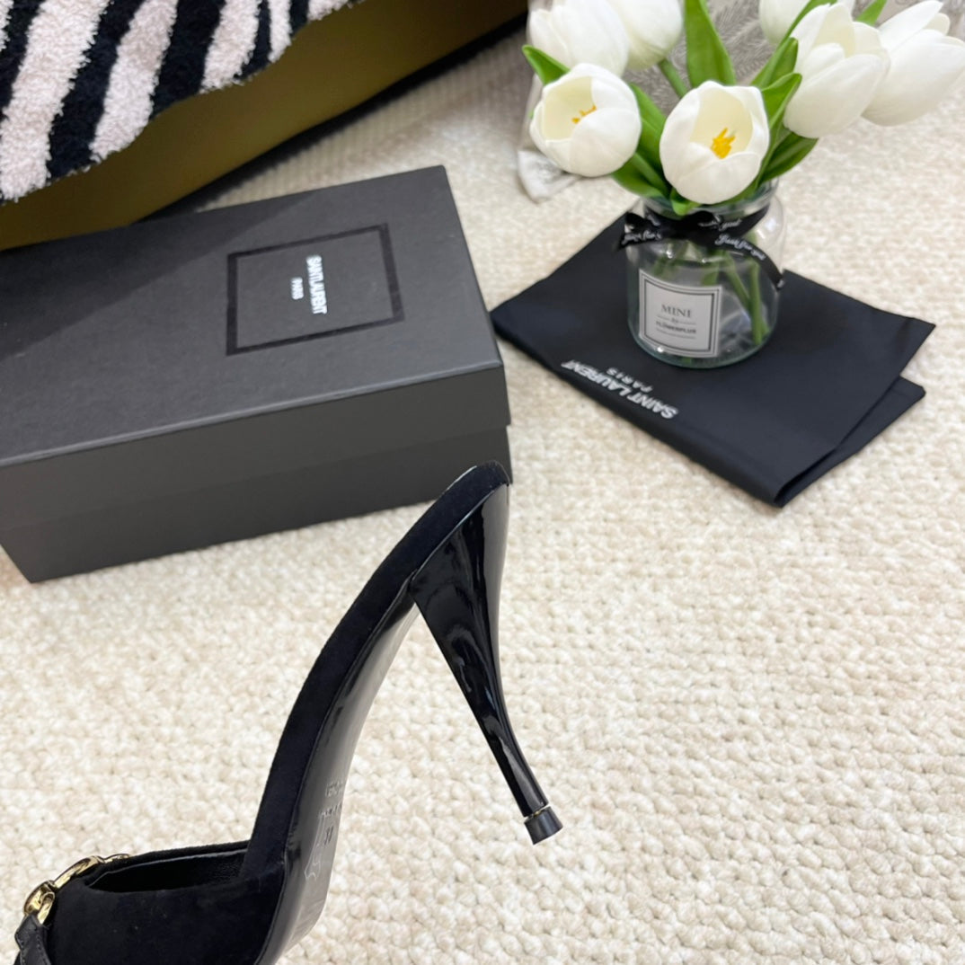 SL LINK MULES PUMP BLACK VELVET