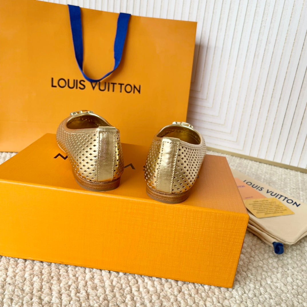 LV Shake Flat Ballerina Yellow Cowhide