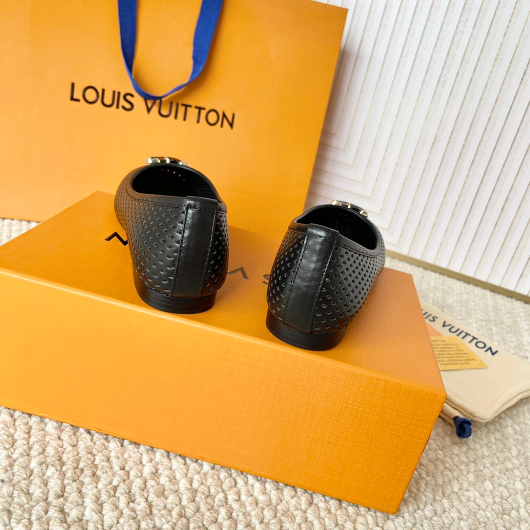 LV Shake Flat Ballerina Black Cowhide