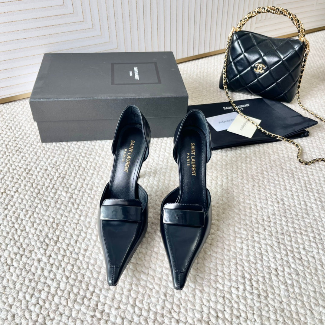 D'ORSAY PUMPS IN BLACK SMOOTH CALFSKIN