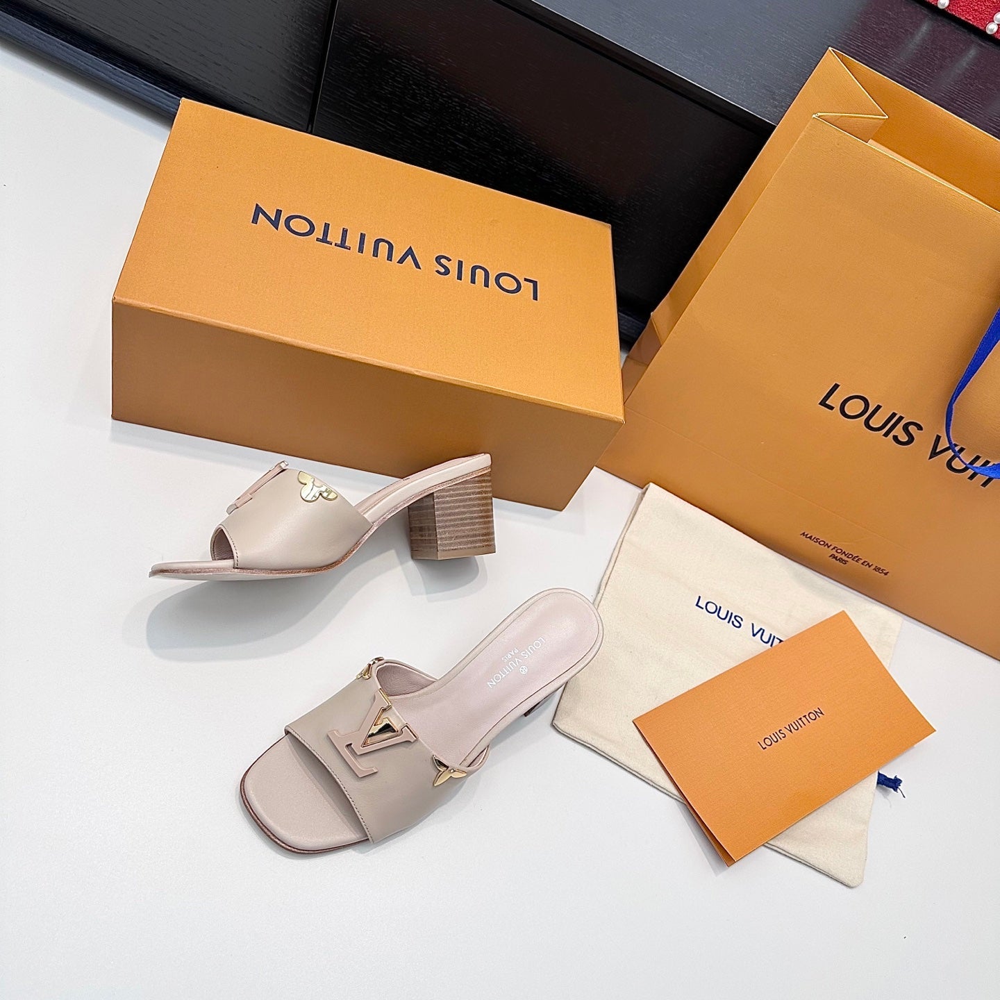 LV 26s High Heels 65 Sandals Light Beige Calfskin 622394