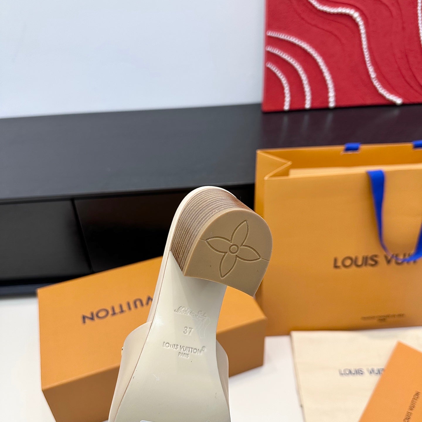 LV 26s High Heels 65 Sandals Light Beige Calfskin 622394