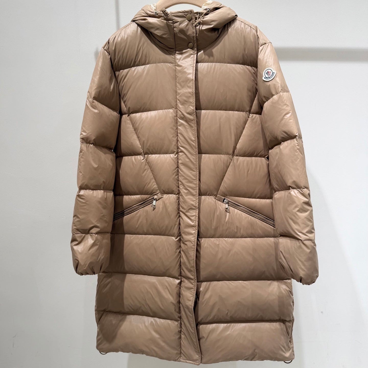 MC 2025 Long Down Coat Glossy Beige Polyester 0002
