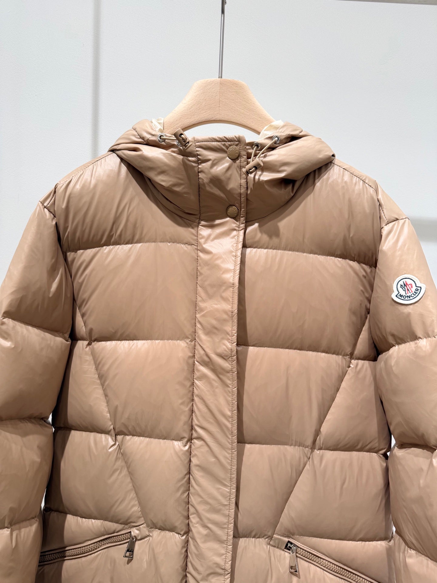 MC 2025 Long Jacket Beige Nylon Down