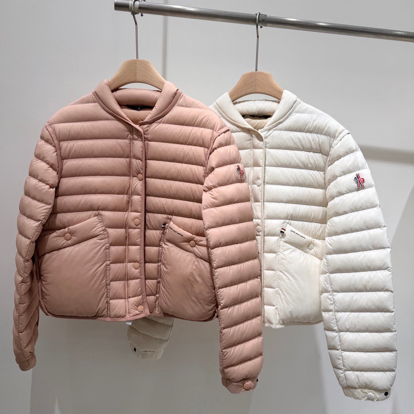 MC 2025 Jacket Pink And White Nylon Down