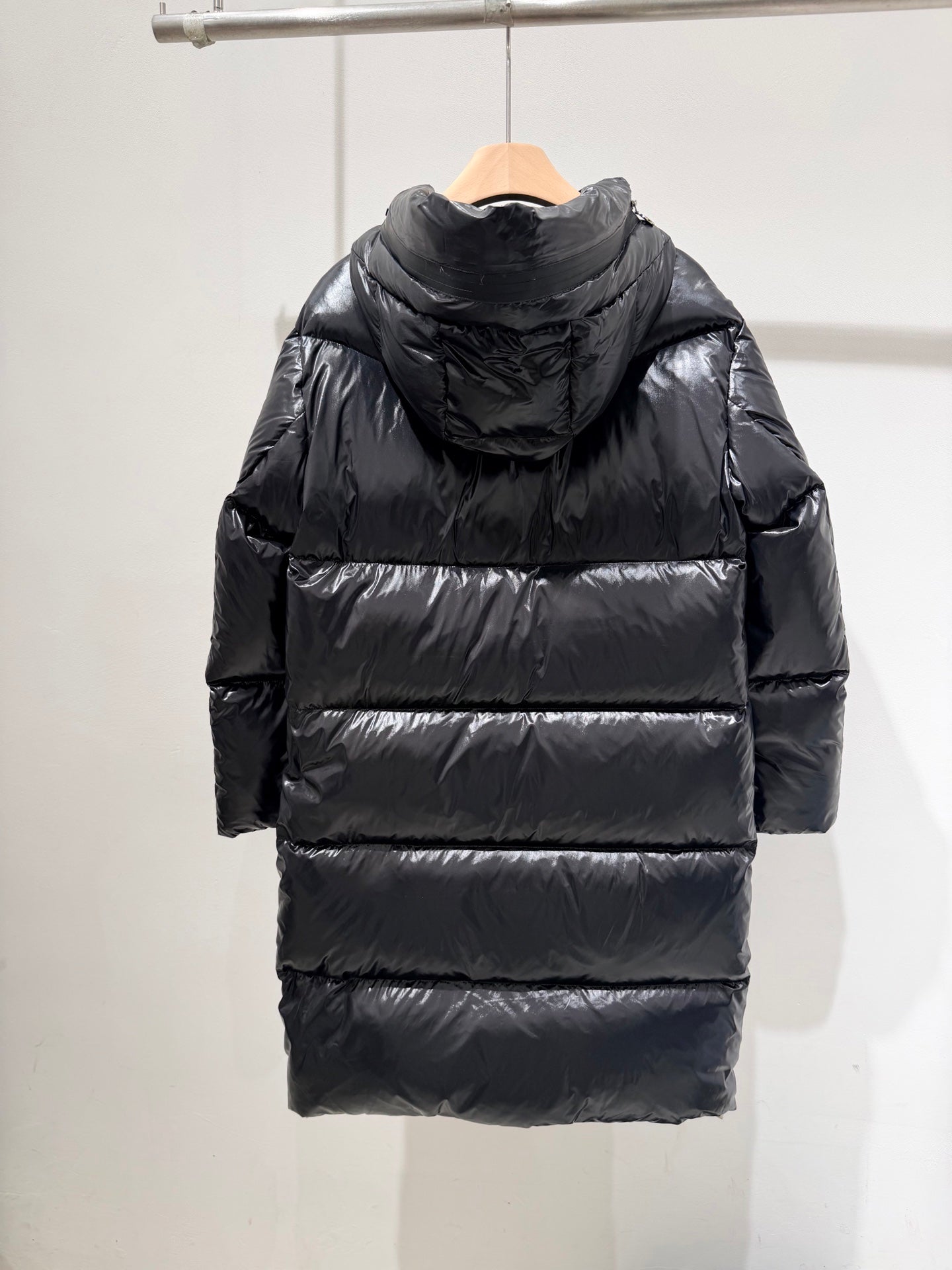 MC 2025 Long Down Coat Glossy Black Polyester
