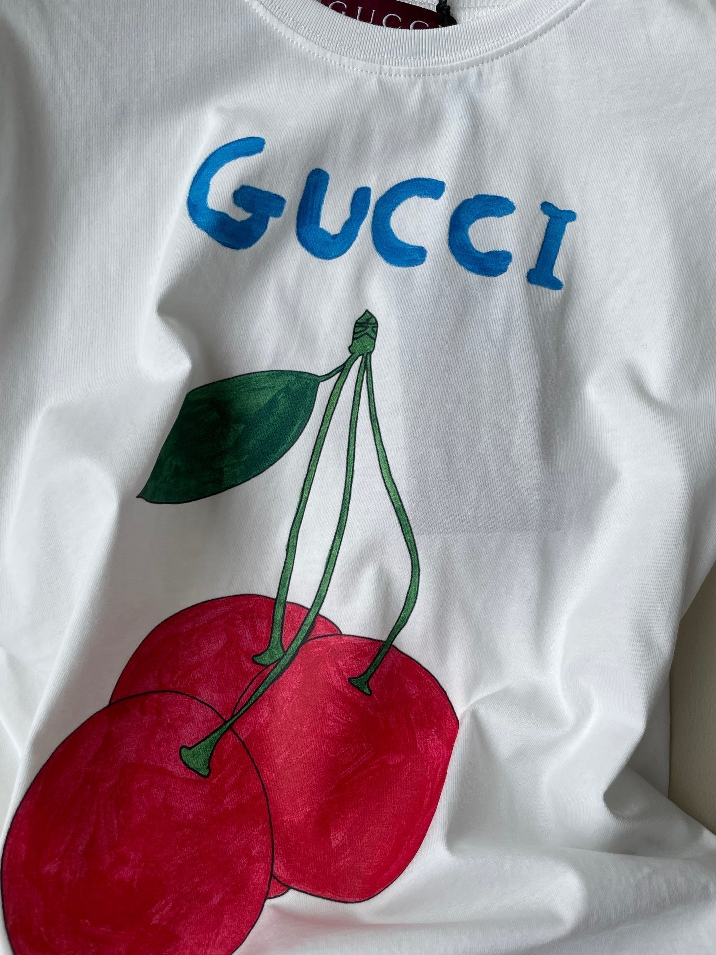 Gucci 25 Cherry T-shirt White Red Cotton