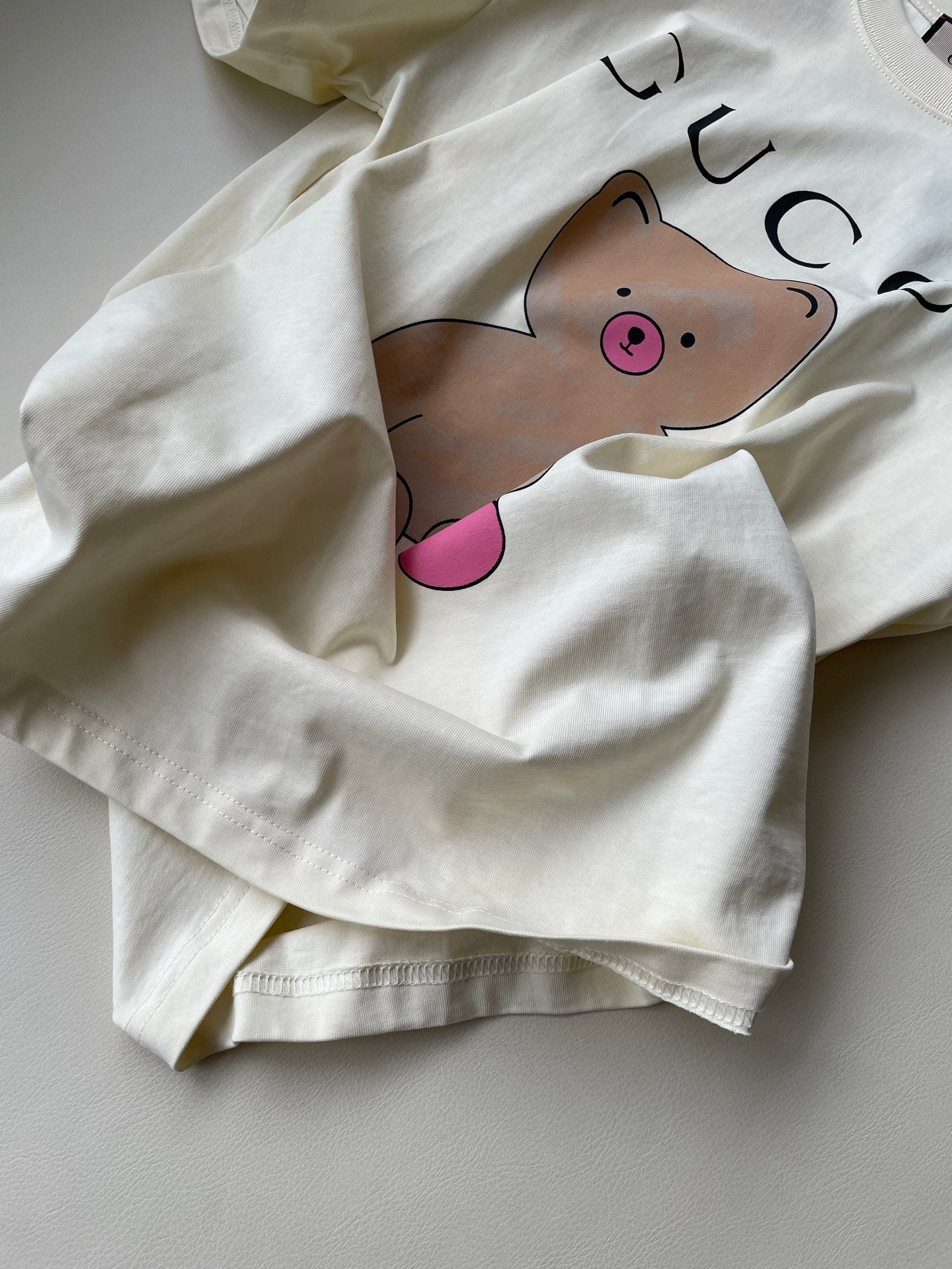 Gucci 25 Bear T-shirt Ivory Brown Cotton