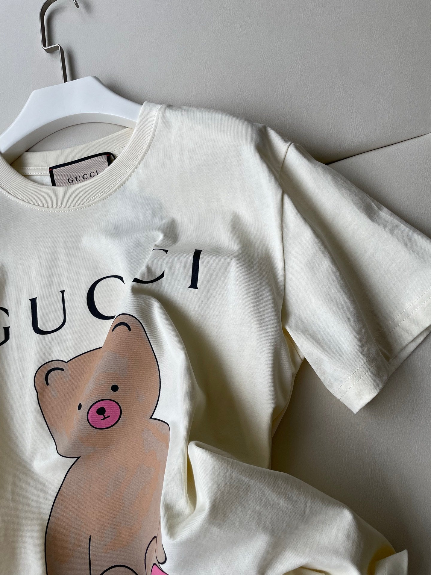Gucci 25 Bear T-shirt Ivory Brown Cotton