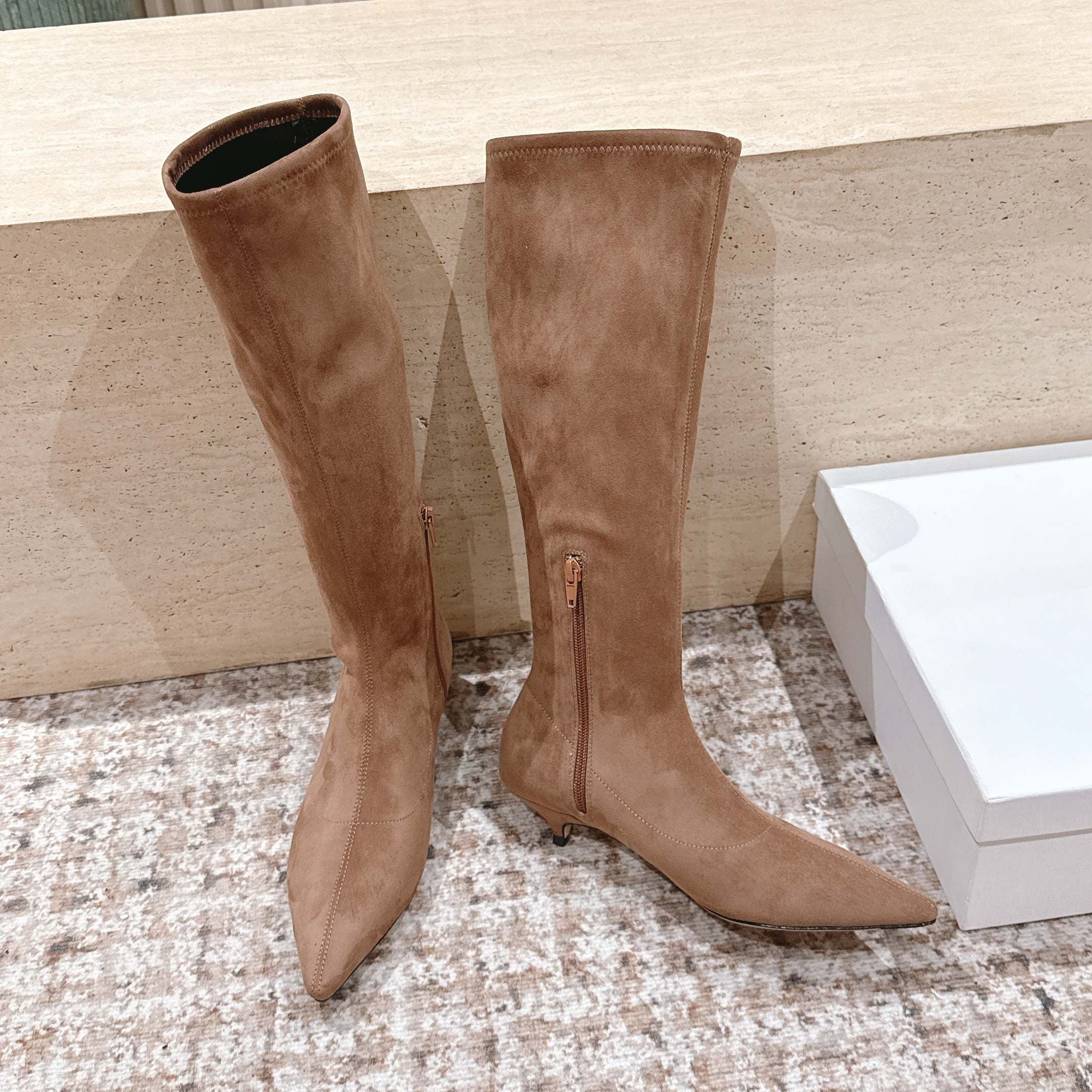 The Row 2025 Long Boot Brown Suede 556126