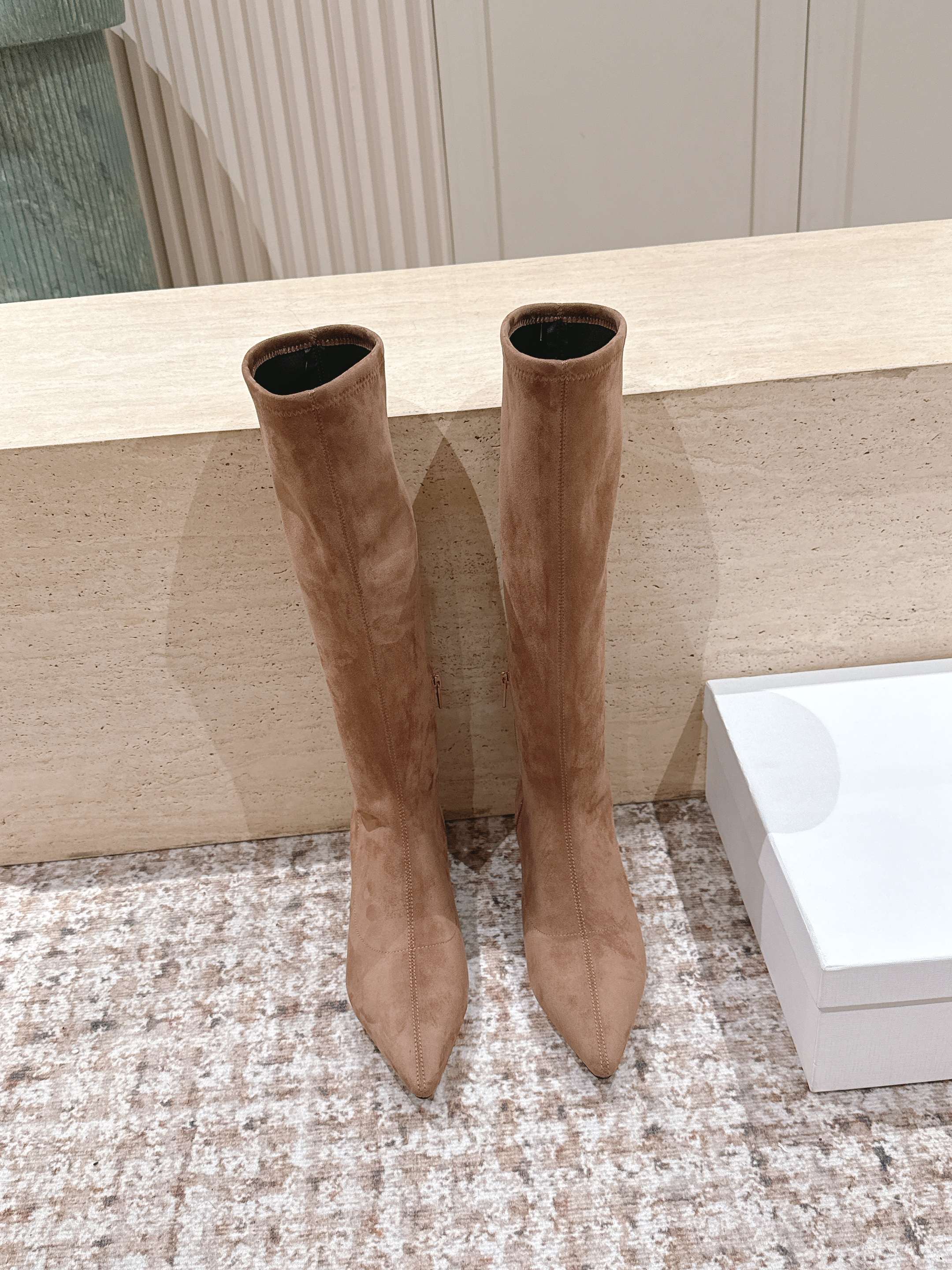 The Row 2025 Long Boot Brown Suede 556126