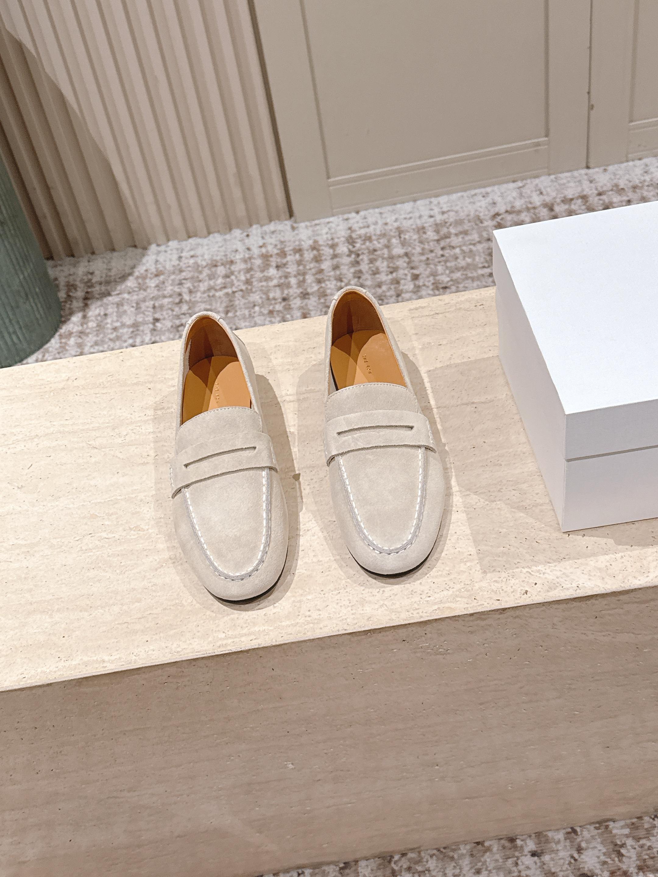 The Row 2025 Loafer Light Beige mix Black Suede 556141