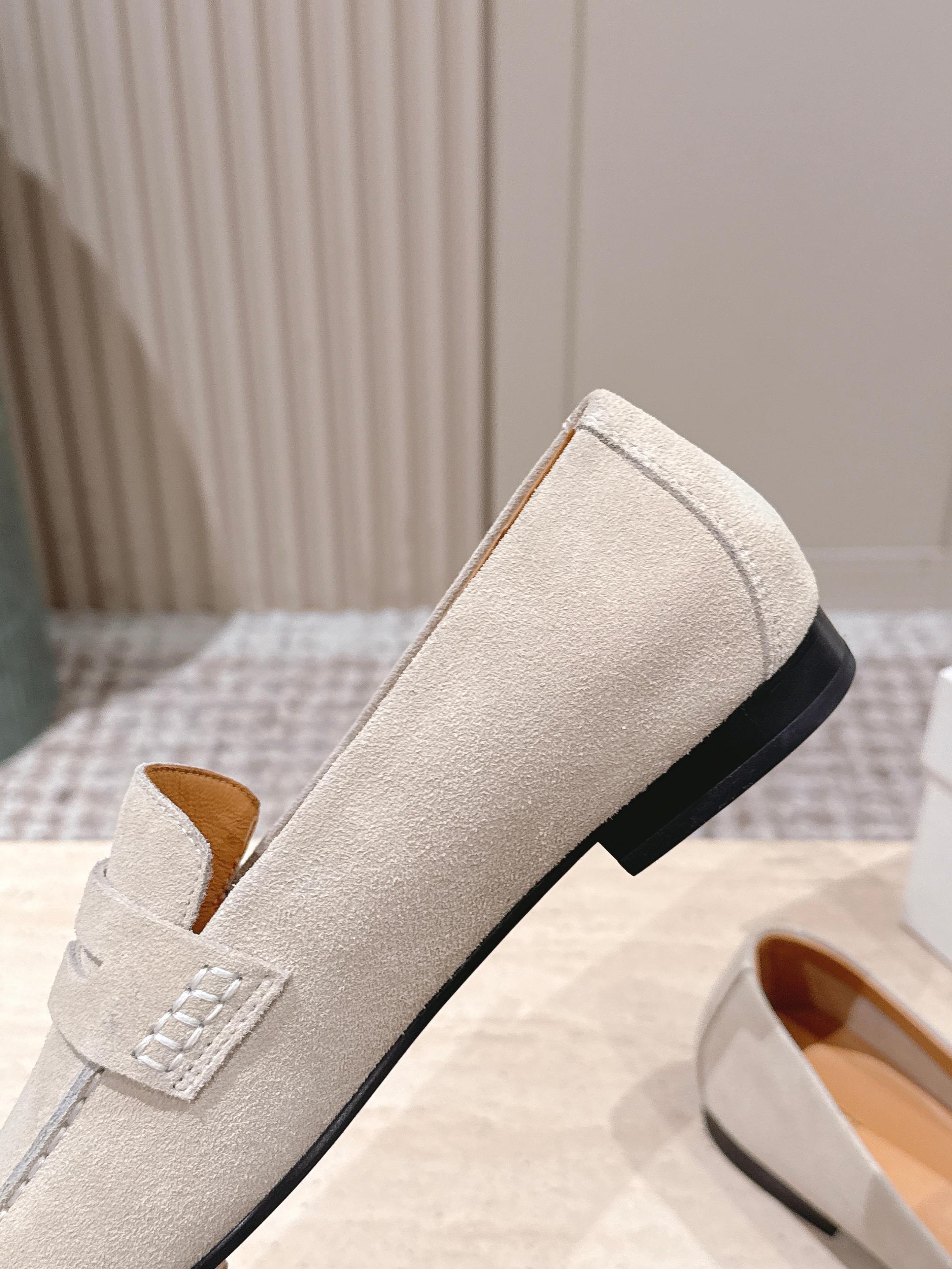 The Row 2025 Loafer Light Beige mix Black Suede 556141