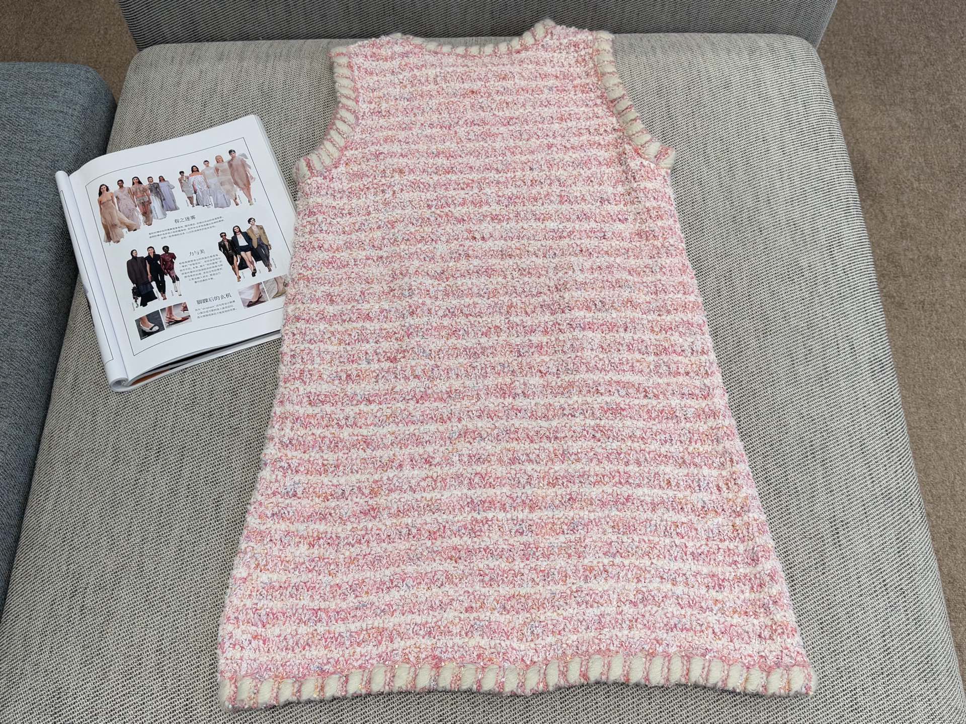 CC Tweed Sleeveless Dress Pink Polyester 251310