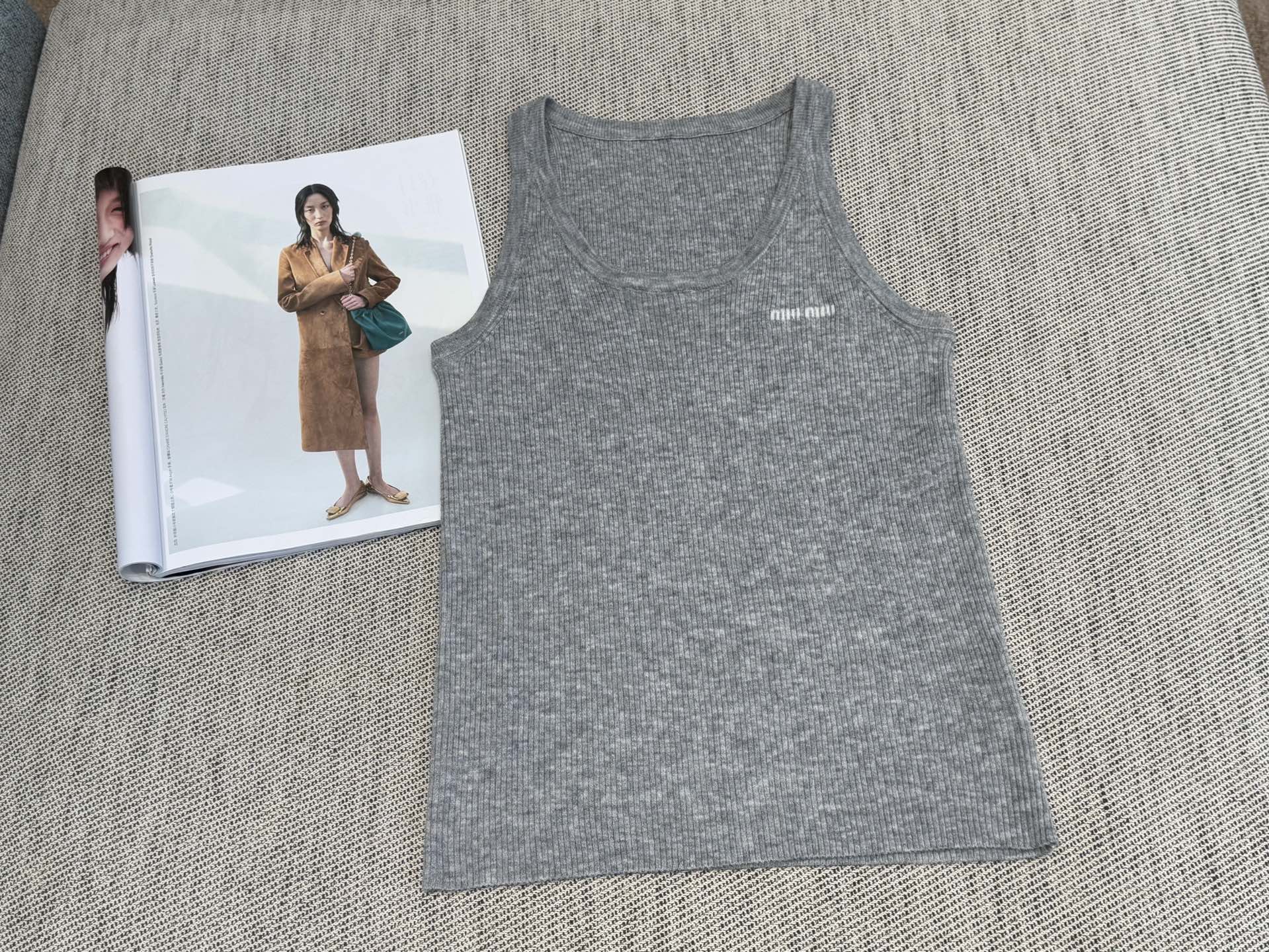 Miu Tank Top Wool Fabric 232706