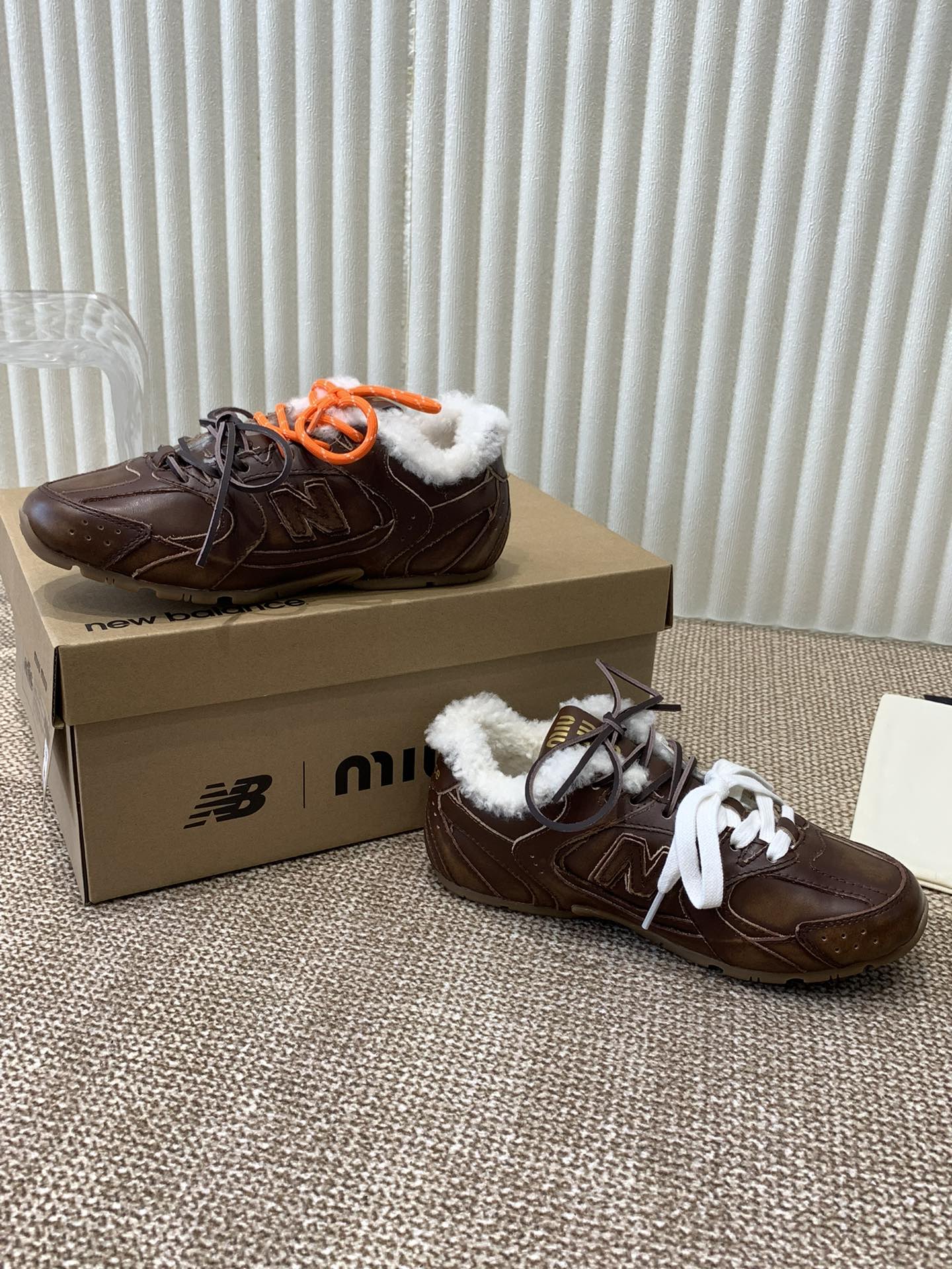 Miu x Balance Sneakers Chocolate Brown Cowhide