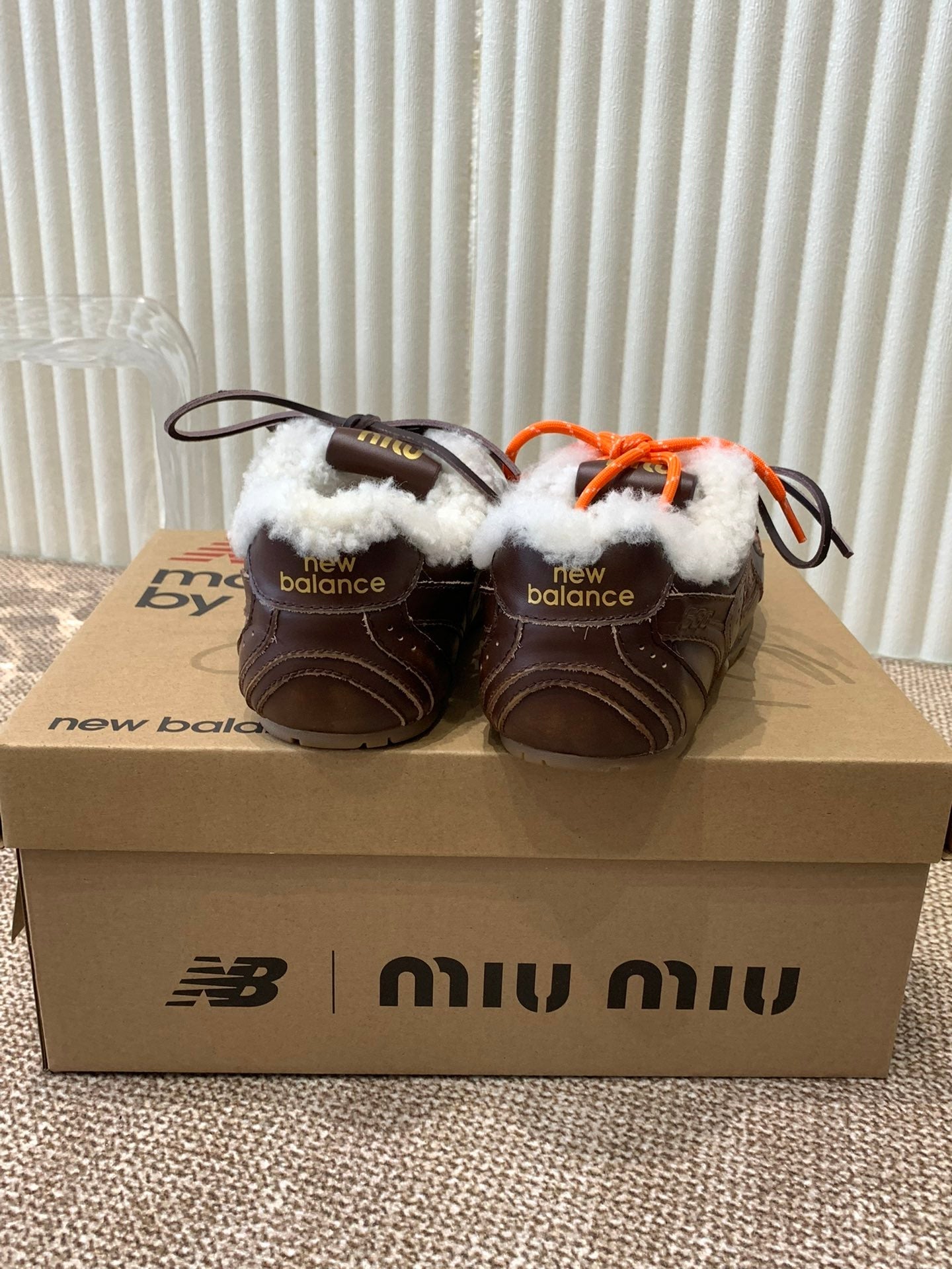 Miu x Balance Sneakers Chocolate Brown Cowhide