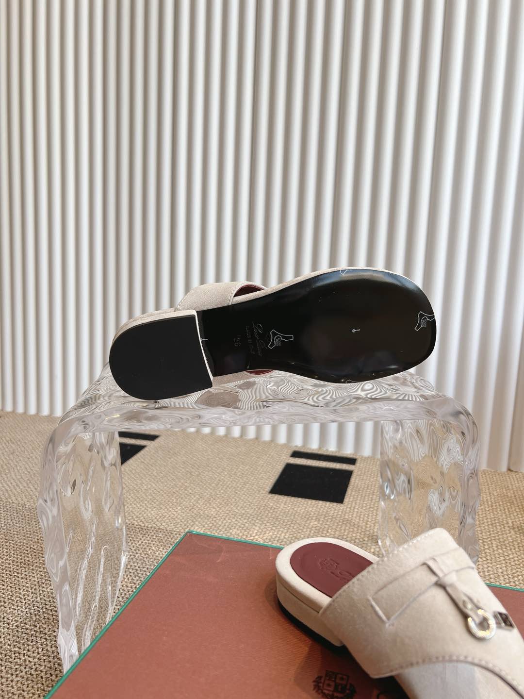 LP 25C Thong Slide Sandal White Suede 208108