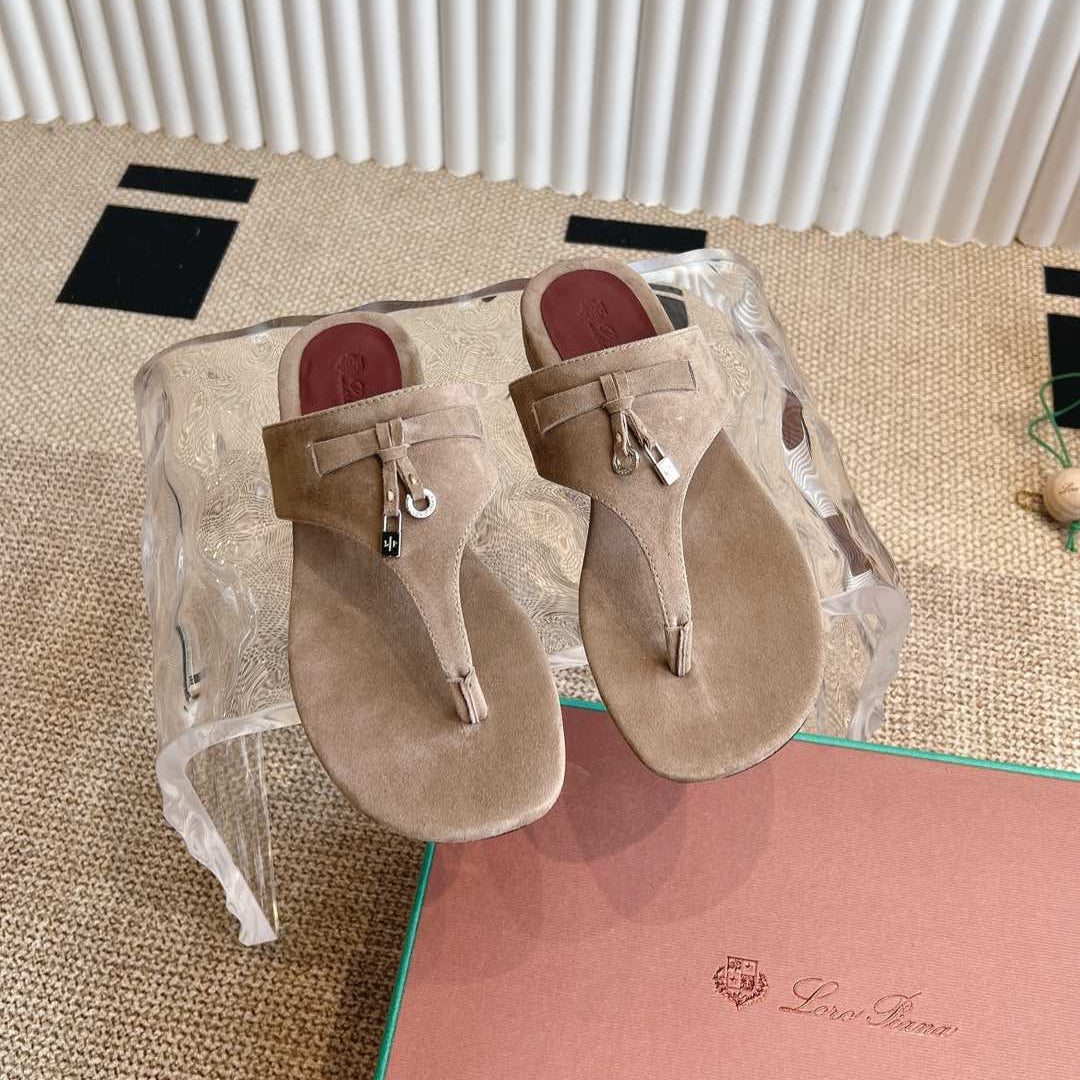 LP 25C Thong Slide Sandal Mocha Brown Suede 208106