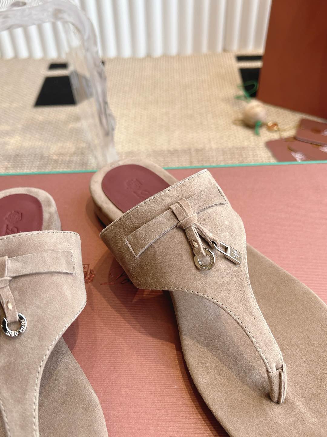 LP 25C Thong Slide Sandal Mocha Brown Suede 208106