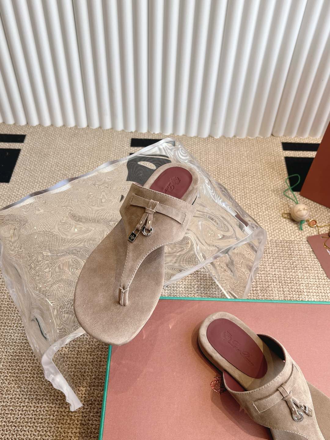 LP 25C Thong Slide Sandal Mocha Brown Suede 208106