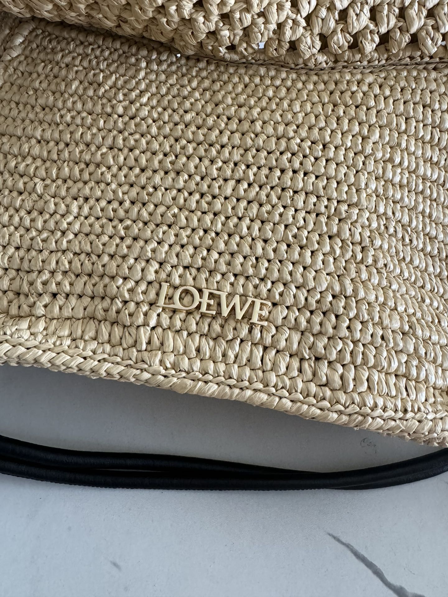 Loewe 2025 Ola 26 Bag Beige Black Raffia Calfskin 274681