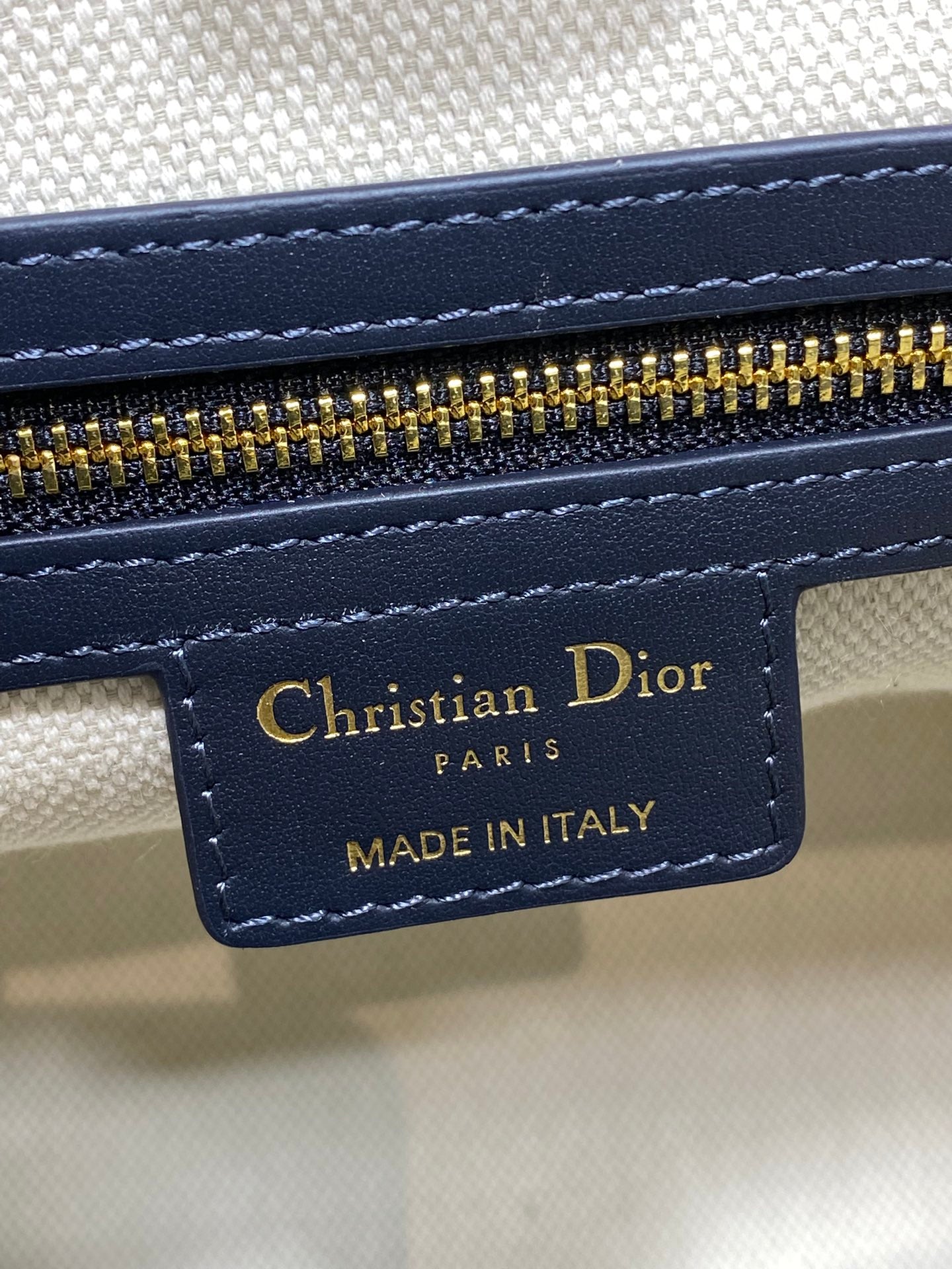 Dior 2025 Star Bucket Bag  Navy Blue mix Beige Canvas Leather 270450