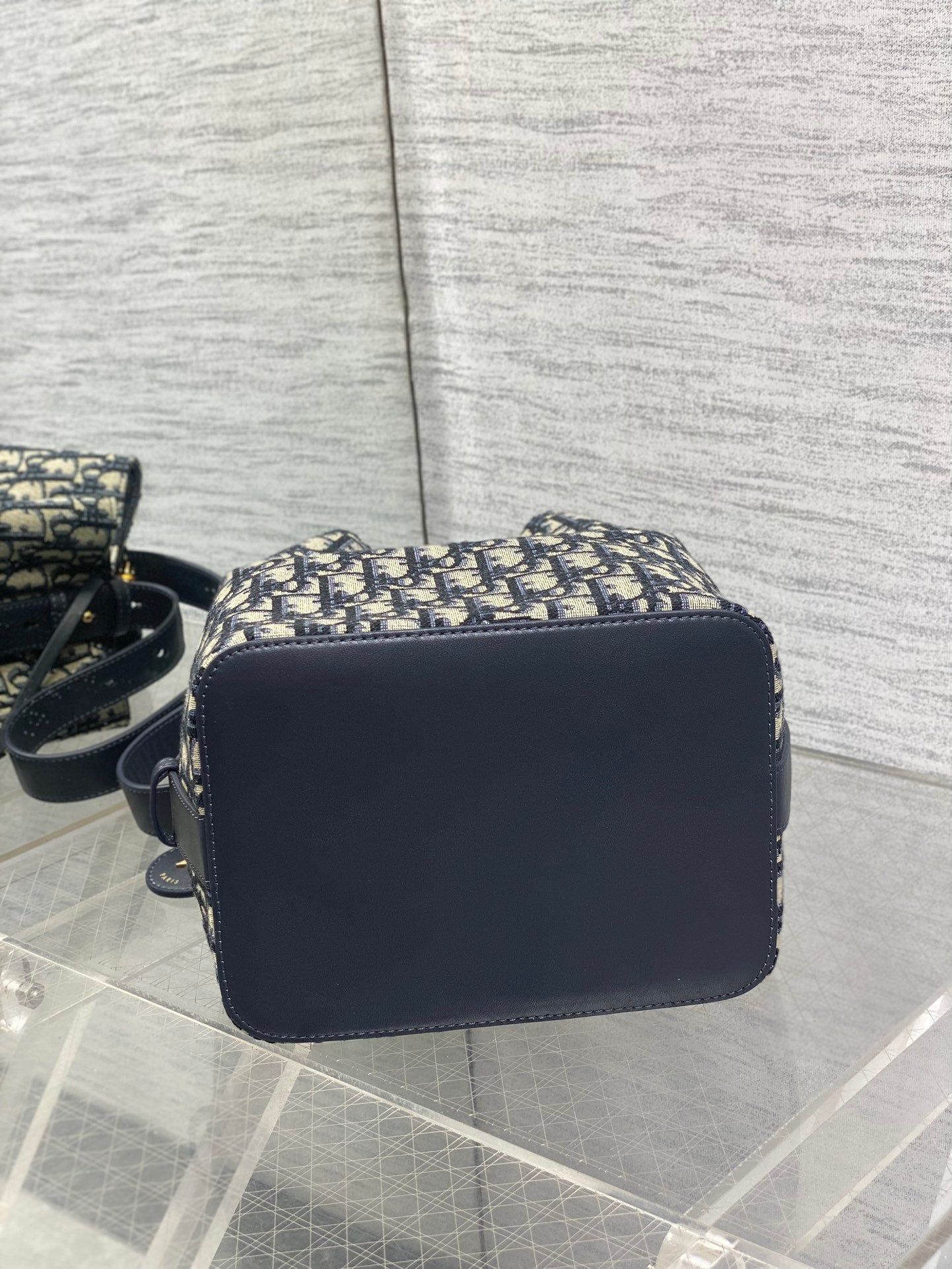 Dior 2025 Star Bucket Bag  Navy Blue mix Beige Canvas Leather 270450