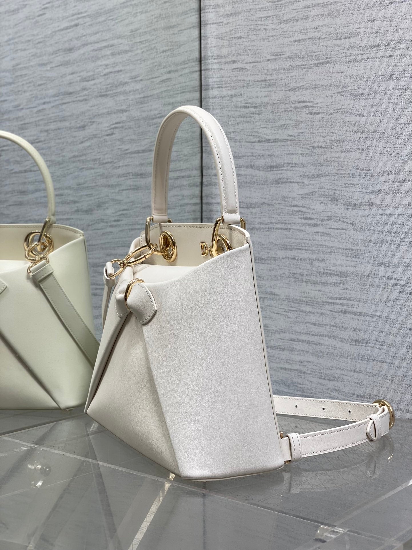 Dior 2025 Bow Bag 28cm White Leather 272515