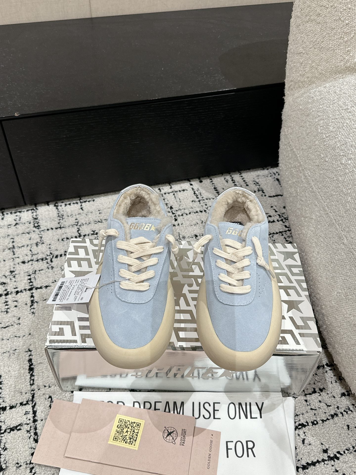 Golden Goose 2025 Space-Star Sabot Sneaker Blue Beige Suede Wool 141172